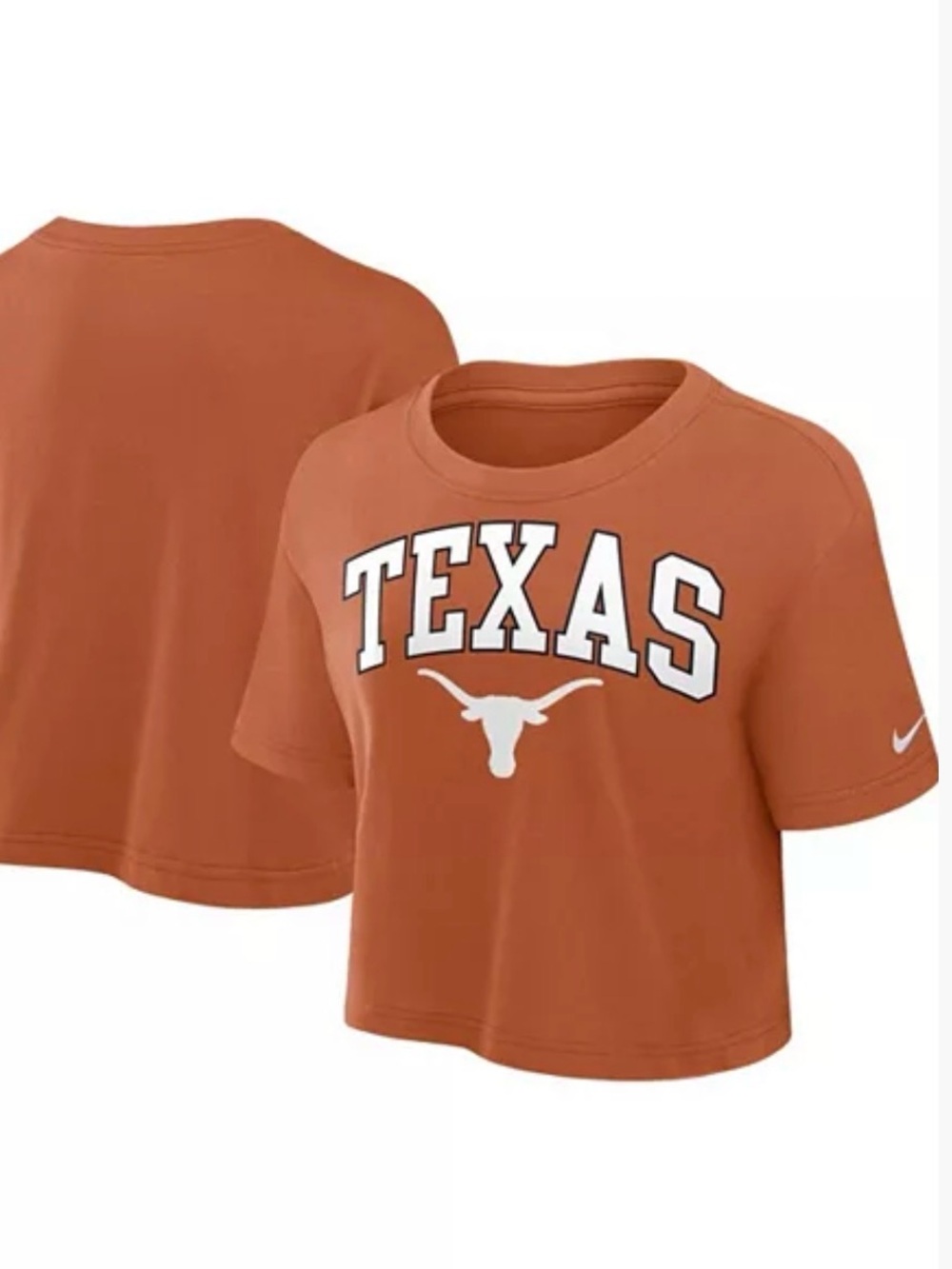 Nike Texas Longhorns Power Pursuit Athletic Prep Archive Performance Cropped Tee